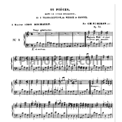 Ноты Шарль Алькан - Одиннадцать пьес в религиозном стиле и транскрипция на тему из 'Мeссии' Генделя (Op. 72) - предпросмотр