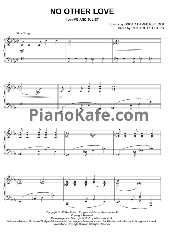 Ноты Richard Rodgers - No other love - PianoKafe.com