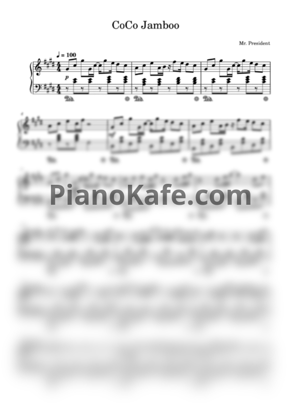 Ноты Mr. President - Coco Jamboo - PianoKafe.com