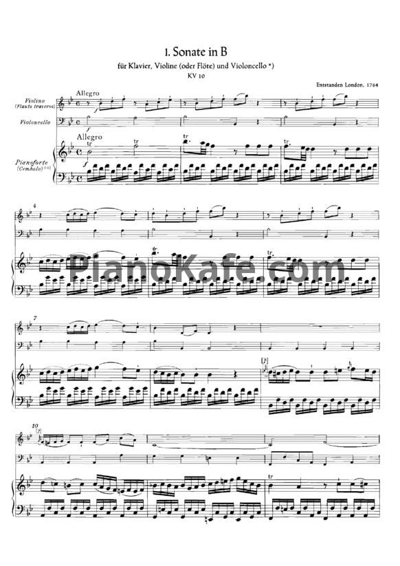 Ноты В. Моцарт - Сонаты 1-6 (Партитура) - PianoKafe.com