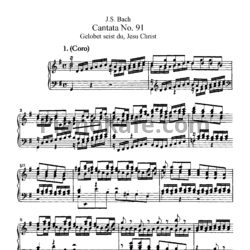 Ноты И. Бах - Кантата №91 "Gelobet seist du, jesu christ" (BWV 91) - предпросмотр