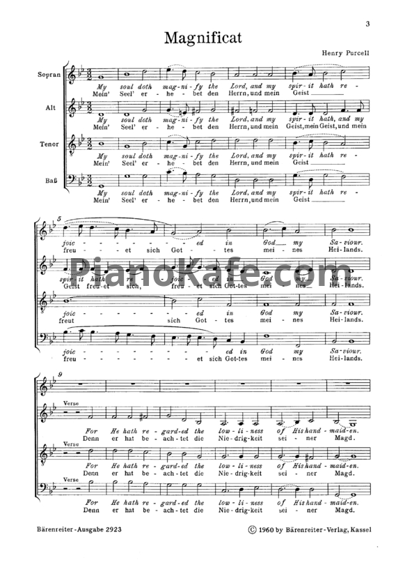 Ноты Генри Пёрселл - Magnificat соль минор (Z 231) - PianoKafe.com