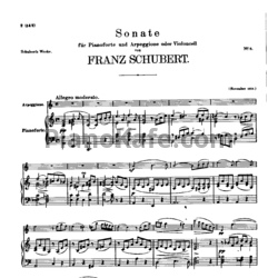 Ноты Франц Шуберт - Соната для арпеджиона и фортепиано ля минор - предпросмотр