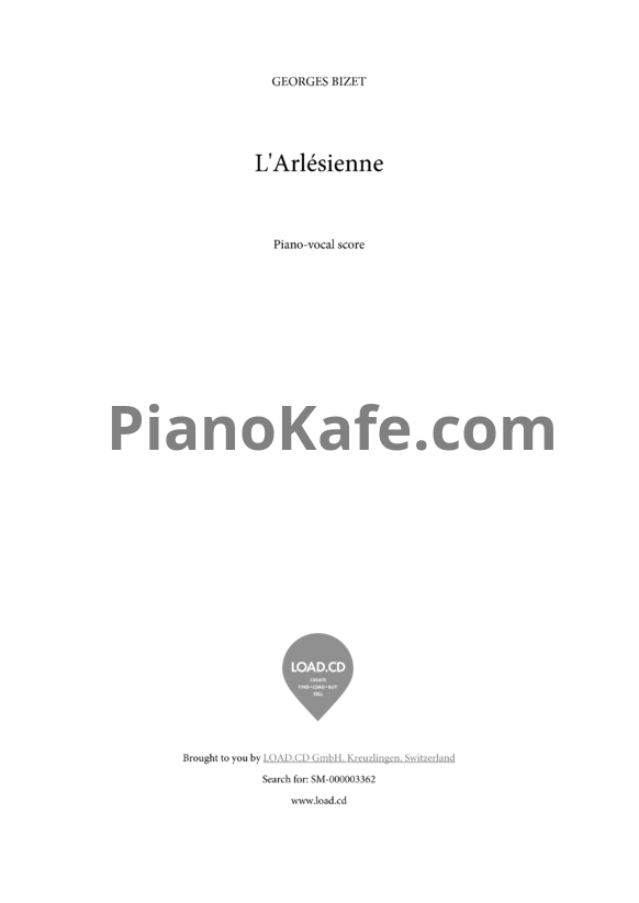 Ноты Жорж Бизе - Опера "Арлезианка" - PianoKafe.com