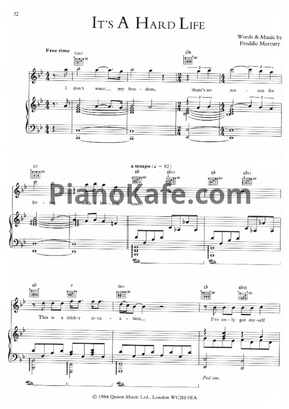 Ноты Queen - It's a hard life (Версия 2) - PianoKafe.com