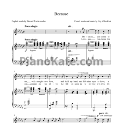 Ноты Guy d'Hardelot - Because - предпросмотр