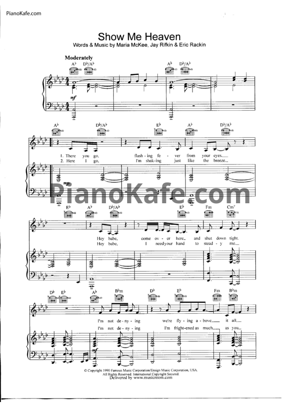 Ноты Maria McKee - Show me heaven - PianoKafe.com