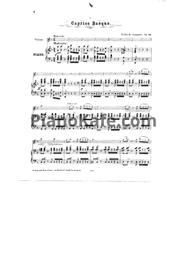 Ноты Пабло де Сарасате - Баскский каприс (Соч. 24) - PianoKafe.com