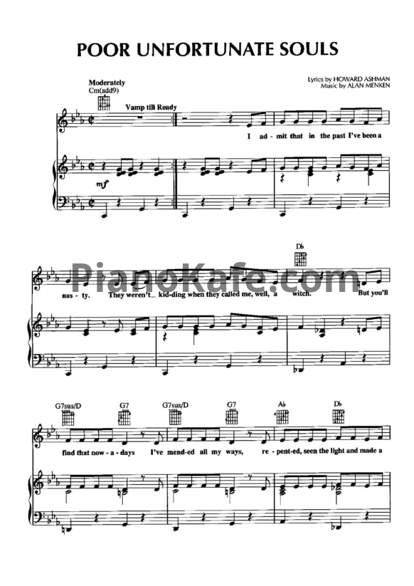 Ноты Alan Menken - Poor unfortunate souls - PianoKafe.com
