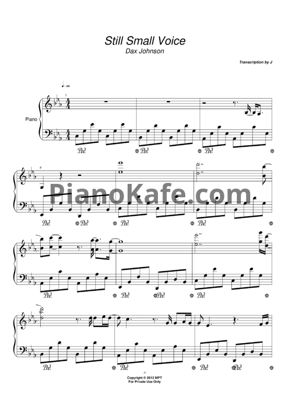 Ноты Dax Johnson - Still small voice - PianoKafe.com
