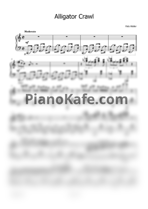 Ноты Fats Waller - Alligator Crawl - PianoKafe.com