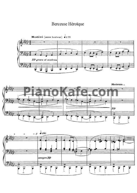 Ноты Claude Debussy - Berceuse heroique (Героическая колыбельная) - PianoKafe.com