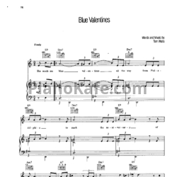 Ноты Tom Waits - Blue Valentines - предпросмотр