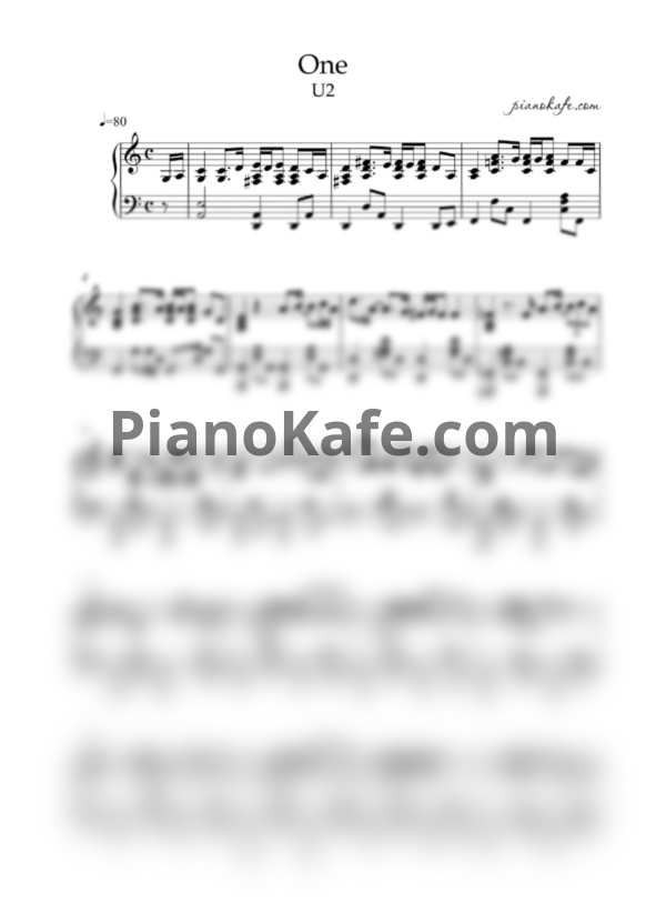 Ноты U2 - One (Cover by Neal Kern) - PianoKafe.com