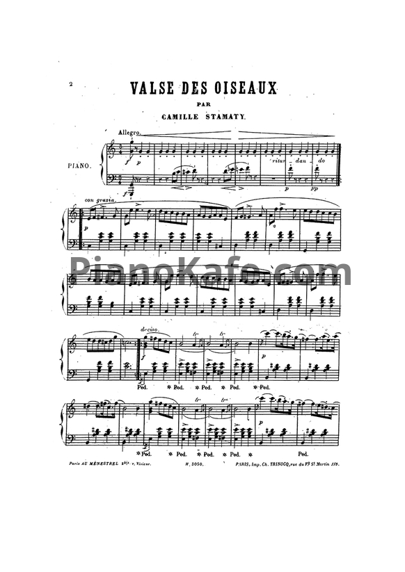 Ноты Камиль Стамати - Valse des oiseaux (Op. 44) - PianoKafe.com