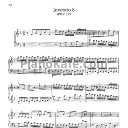 Ноты И. Бах - Инвенция №8 (BWV 779) - предпросмотр