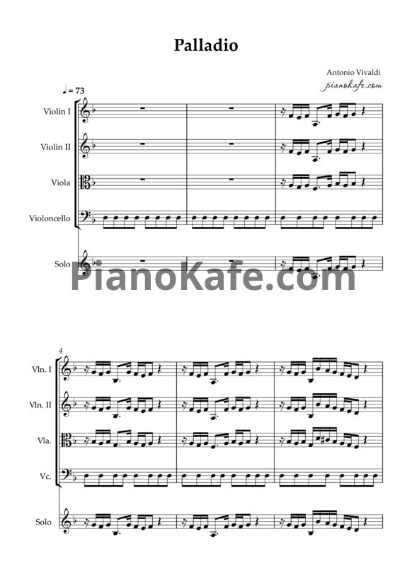 Ноты Karl Jenkins - Palladio (Партитура и партии для струнного квартета) - PianoKafe.com