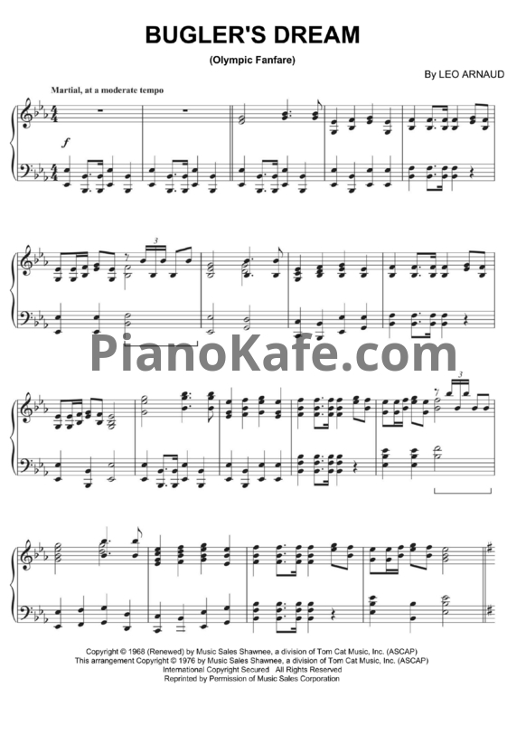 Ноты Leo Arnaud - Bugler's dream (Olympic fanfare) - PianoKafe.com