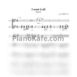 Ноты Queen - I want it all (для хора и гитары) - предпросмотр