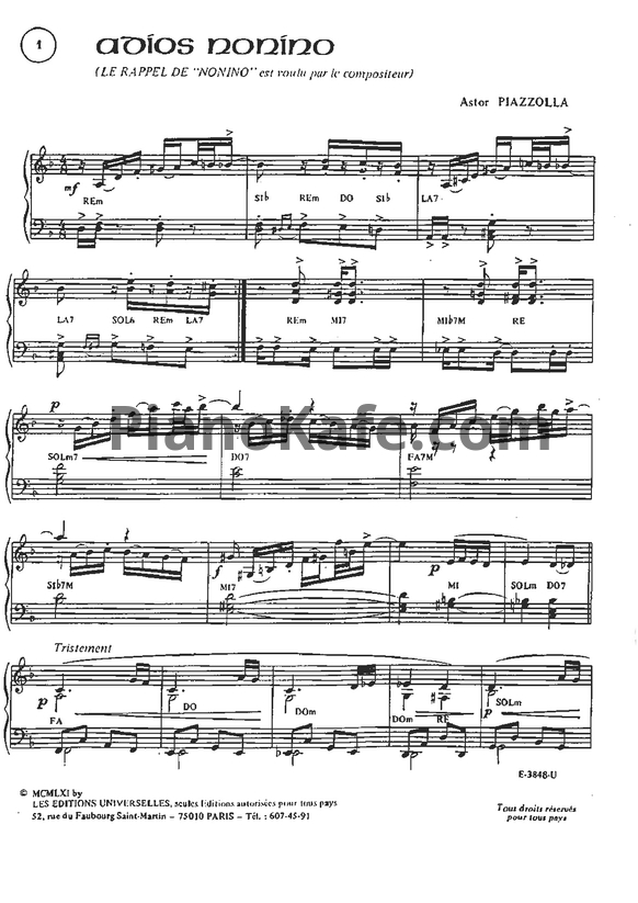 Ноты Astor Piazzolla - Album №1 (Книга нот) - PianoKafe.com