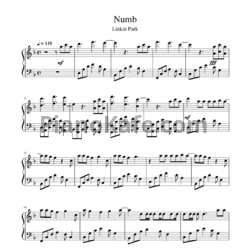 Ноты Linkin Park - Numb - предпросмотр