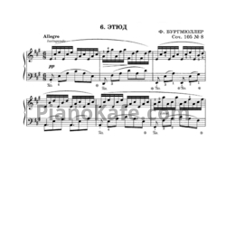 Ноты Фридрих Бургмюллер - Этюд (Соч. 105, №8) - предпросмотр