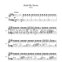 Ноты Halsey - Hold me down - предпросмотр