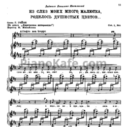 Ноты Н. Римский-Корсаков - Из слёз моих много, малютка, родилось душистых цветов (Op. 2, № 4) - предпросмотр