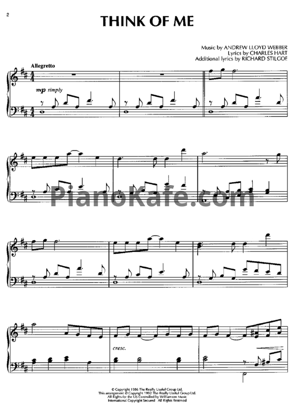 Ноты Andrew Lloyd Webber - Phantom of the opera (Книга нот) - PianoKafe.com