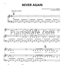 Ноты Kelly Clarkson - Never again - предпросмотр