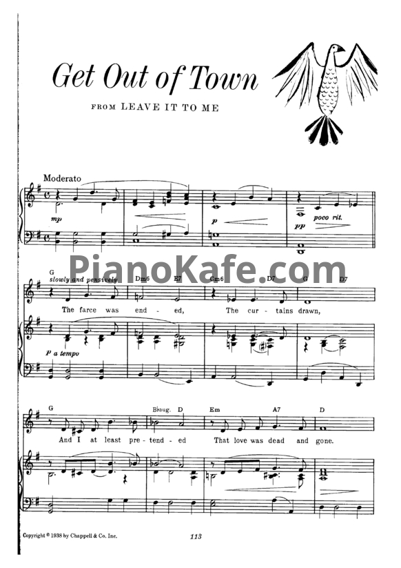 Ноты Cole Porter - Get out of town - PianoKafe.com