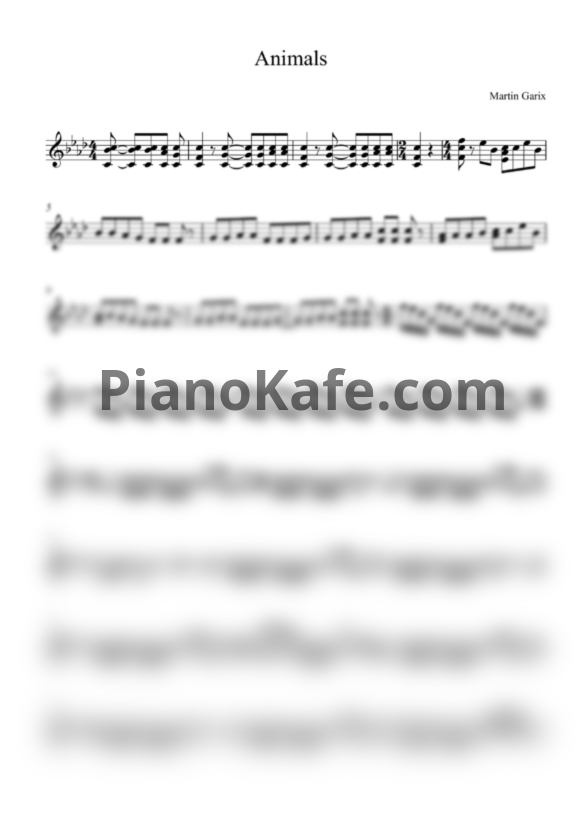 Ноты Martin Garrix - Animals (Переложение для баяна) - PianoKafe.com