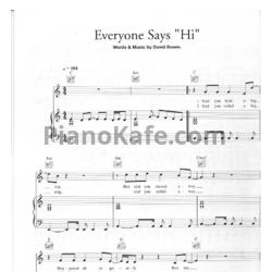 Ноты David Bowie - Everyone says "Hi" - предпросмотр