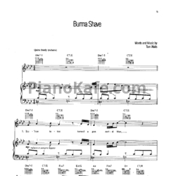 Ноты Tom Waits - Burma shave - предпросмотр