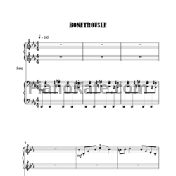 Ноты Toby Fox - Bonetrousle (для фортепиано в 4 руки) - предпросмотр