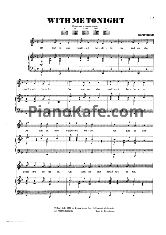 Ноты The Beach Boys - With me tonight - PianoKafe.com