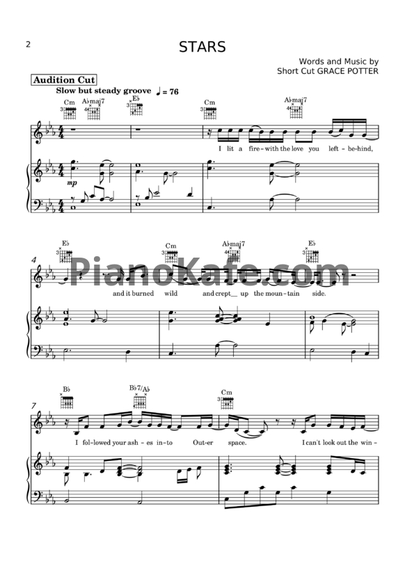 Ноты Grace Potter & The Nocturnals - Stars - PianoKafe.com