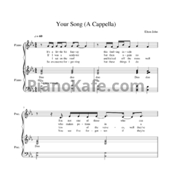 Ноты Lady Gaga - Your song - предпросмотр