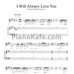 Ноты Whitney Houston - I will always love you (Версия 2) - предпросмотр