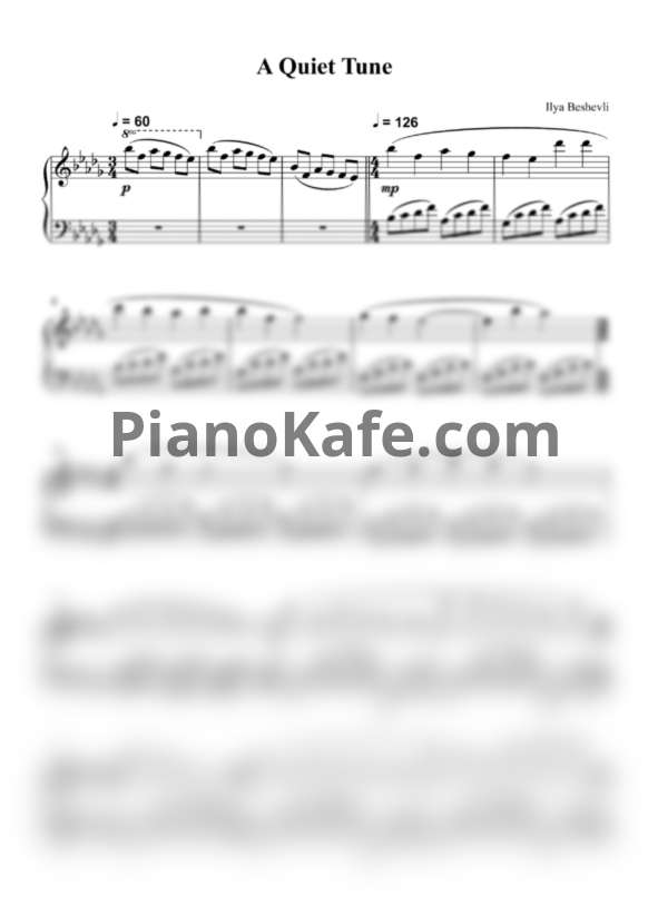 Ноты Ilya Beshevli - A Quiet Tune - PianoKafe.com