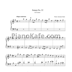 Ноты Antonio Soler - Sonata No. 52 in E minor - предпросмотр