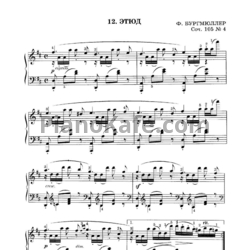 Ноты Фридрих Бургмюллер - Этюд (Соч. 105, №4) - предпросмотр