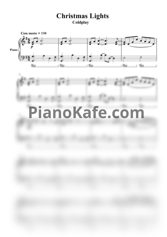 Ноты Coldplay - Christmas lights (Версия 2) - PianoKafe.com