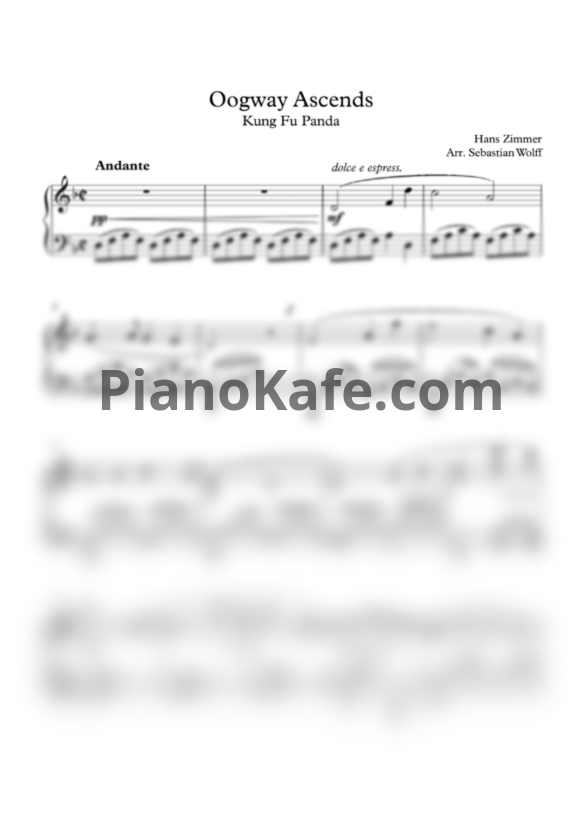 Ноты Hans Zimmer - Oogway ascends - PianoKafe.com
