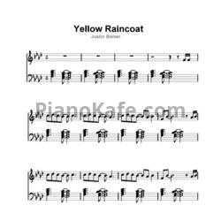 Ноты Justin Bieber - Yellow raincoat - предпросмотр