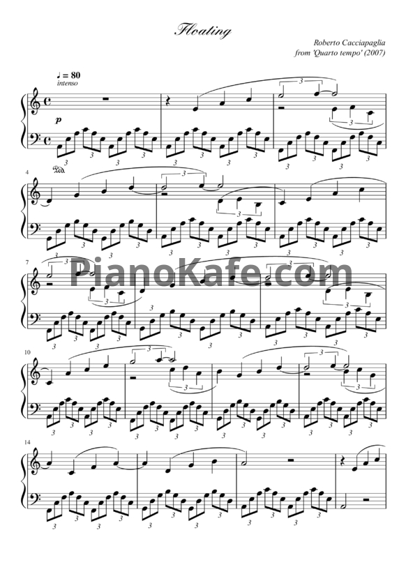 Ноты Roberto Cacciapaglia - Floating - PianoKafe.com