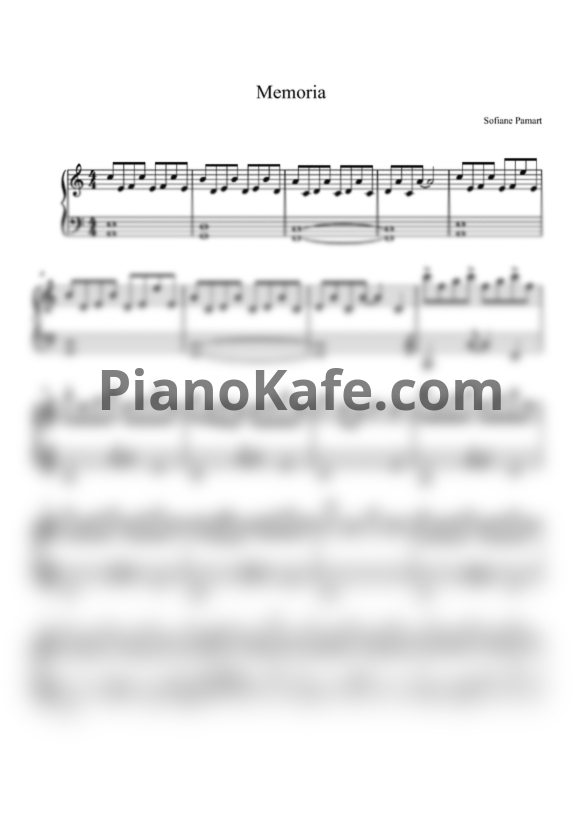 Ноты Sofiane Pamart - Memoria - PianoKafe.com