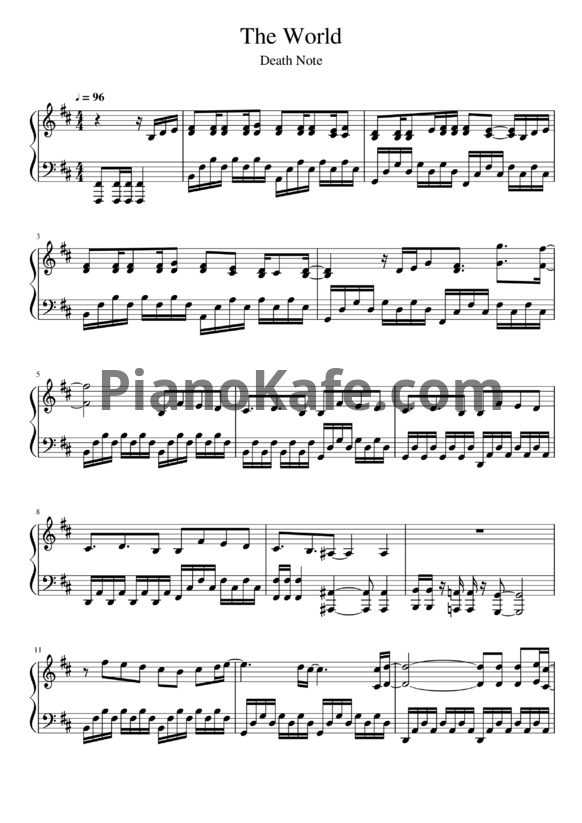 Ноты Nightmare - The world - PianoKafe.com
