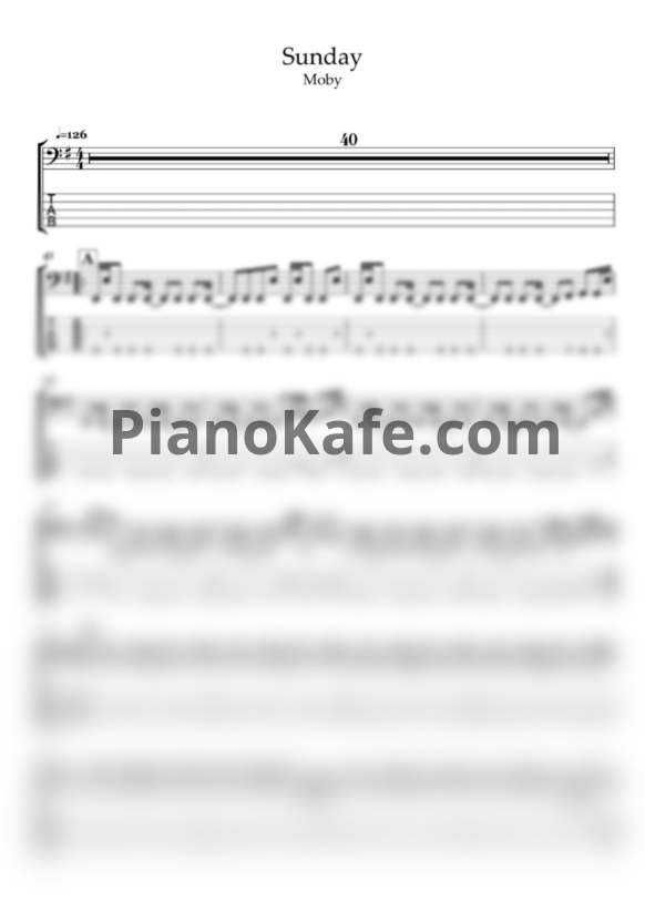 Ноты Moby - Sunday - PianoKafe.com
