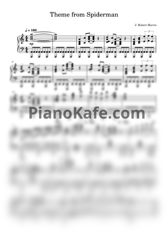Ноты Robert Harris - Theme from Spiderman - PianoKafe.com